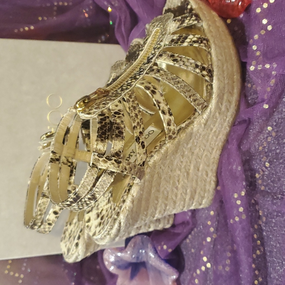 Jimmy Choo Wedge Shoes Python Print - Picture 3 of 15